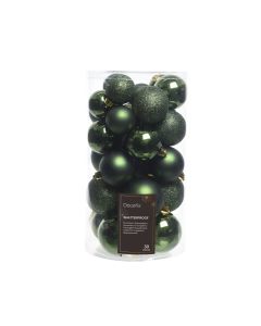 Kaemingk Shatterproof Bauble Pine Green 6cm Pk of 30