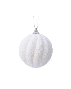 Kaemingk Christmas Bauble Foam Glitter White 8cm