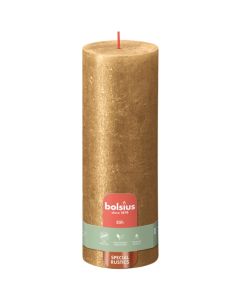 Bolsius Rustic Pillar Candle Shimmer Christmas - Gold 190mm x 68mm