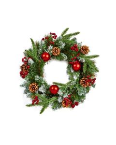 Premier Red Decorative Wreath - 40cm