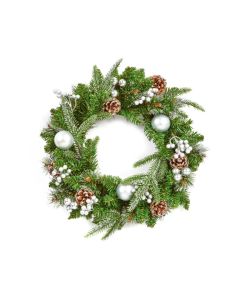 Premier Silver Decorative Wreath - 40cm