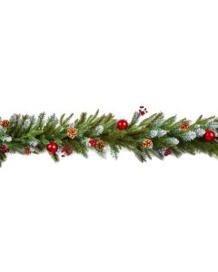 Premier Red Decorative Christmas Garland 1.8m