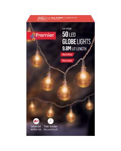 Premier Clear Cap Party String Light 50 LEDs Warm White