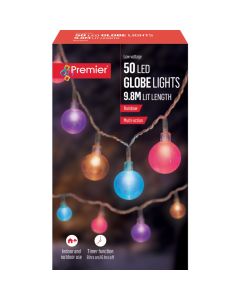 Premier Clear Cap Party String Light 50 LEDs Rainbow