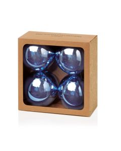 Premier 4 Piece Midnight Blue Shatterproof Baubles 100mm