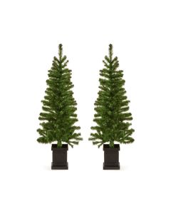 Premier Woodcote Welcome Christmas Trees Twin Pack 1.4m