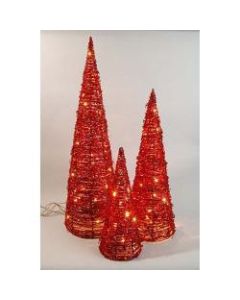 Red Rattan Cones - Indoor