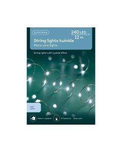 Kaemingk Lumineo 12m Micro LED Outdoor Twinkle Christmas Lights - Cool White