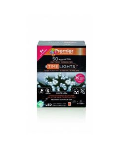Premier Christmas Multi Action Battery Operated TIMELIGHTS™ - 50 LED - White