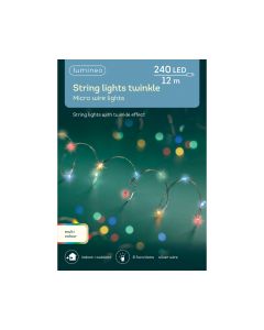 Kaemingk 12m Micro LED Outdoor Twinkle Christmas Lights - Multi Coloured