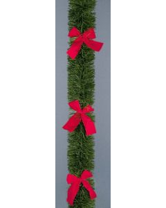 Tinsel With Red Bows - 2.7m x 10cm