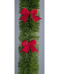 Tinsel With Red Bows - 2.7m x 20cm