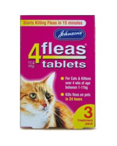 Johnsons Vet - 4fleas Tablets for Cats & Kittens - 3 Treatment Pack