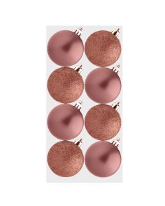 Davies Products Christmas Decoration APX Baubles - Rose Gold - Pack of 8 - 5cm 