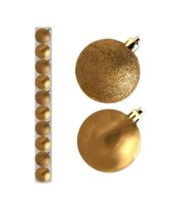 Davies Products Christmas Tree Baubles - Pack of 10 - 6cm Gold