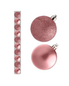 Davies Products Christmas Tree Baubles - Pack of 10 - 6cm Blush