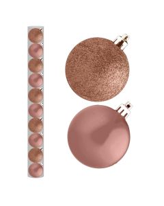 Davies Products Christmas Tree Baubles - Pack of 10 - 6cm Rose Gold