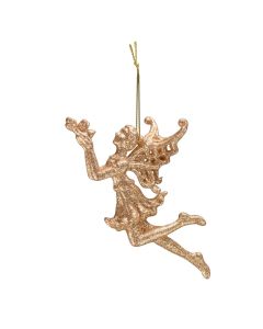 Davies Products Glitter Fairy Christmas Tree Bauble - 15cm Rose Gold