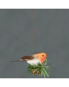 Davies Products Hanging Robin On Pine Christmas Decoration