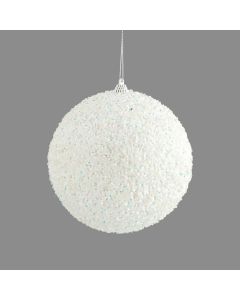 Davies Products Sequin Christmas Tree Bauble - 12cm White