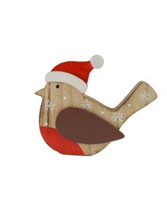 Davies Products Sitting Chunky Robin With Hat Christmas Decoration