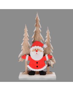 Davies Products Standing Wooden Santa & Trees Christmas Decoration