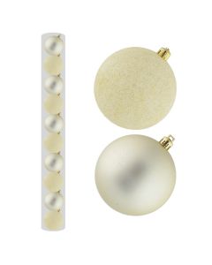 Davies Products Christmas Tree Baubles - Pack of 10 - 6cm Cream