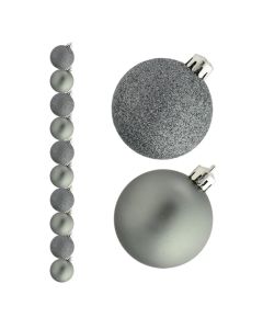Davies Products Christmas Tree Baubles - Pack of 10 - 6cm Graphite