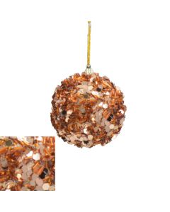 Davies Products Maxi Glitter Christmas Tree Bauble 8cm - Rose