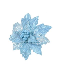 Davies Products Oil Effect Poinsettia Christmas Decoration - 28cm Ice