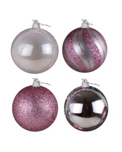 Davies Products Luxury Christmas Tree Baubles - Set of 4 - 15cm - Blush