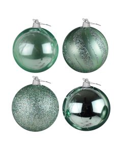 Davies Products Luxury Christmas Tree Baubles - Set of 4 - 15cm - Sage