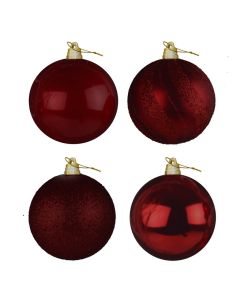 Davies Products Luxury Christmas Tree Baubles - Set of 4 - 15cm - Wine