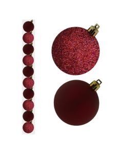 Davies Products Christmas Tree Baubles - Pack of 10 - 6cm Wine