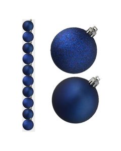 Davies Products Christmas Tree Baubles - Pack of 10 - 6cm Navy