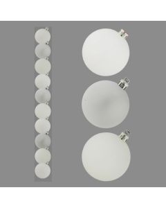 Davies Products Christmas Tree Baubles - Pack of 10 - 6cm White Assortment