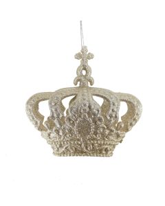 Davies Products Glitter Crown Christmas Decoration - 10cm Champagne