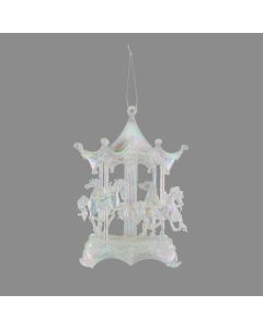 Davies Products Irridescent Carousel Christmas Tree Bauble - 16cm
