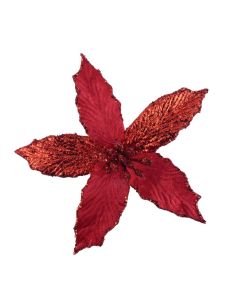 Davies Products Mini Poinsettia Pick Christmas Decoration - 13cm Red
