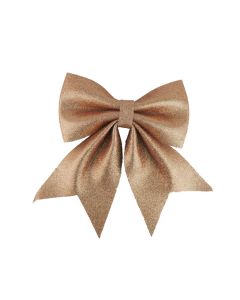 Davies Products Luxury Glitter Bow Christmas Decoration - Pack of 20 - 24cm Red/Gold