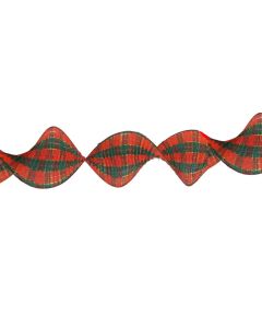 Davies Products Ruffle Ribbon Tartan Christmas Decoration - 2.7m x 10cm
