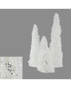 Davies Products Fur Cones Christmas Decoration - Set of 3 White