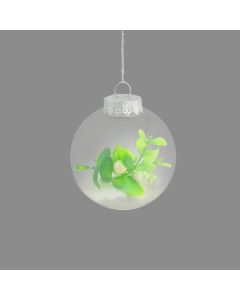 Davies Products Mistletoe & Snow Christmas Tree Bauble - 8cm