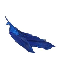 Davies Products Feather Peacock Christmas Tree Decoration - 19cm Navy