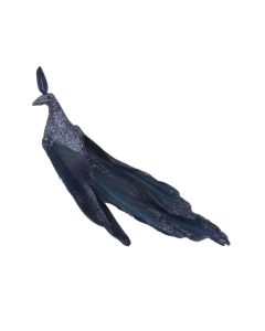 Davies Products Feather Peacock Christmas Tree Decoration - 19cm Midnight