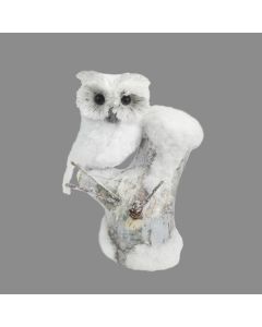 Davies Products Flocked Owl On Branch Christmas Decoration - 23cm