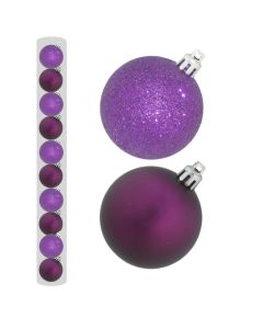 Davies Products Christmas Tree Baubles - Pack of 10 - 6cm Purple