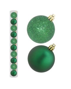 Davies Products Christmas Tree Baubles - Pack of 10 - 6cm Green