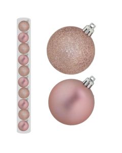 Davies Products Christmas Tree Baubles - Pack of 10 - 6cm Peach