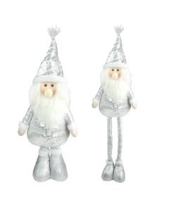 Davies Products Sparkly Santa Christmas Decoration - 100cm Silver